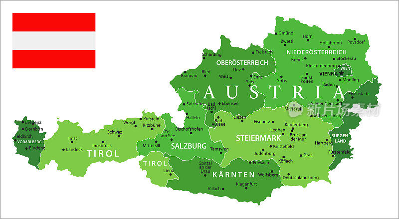 15 -奥地利-绿色孤立